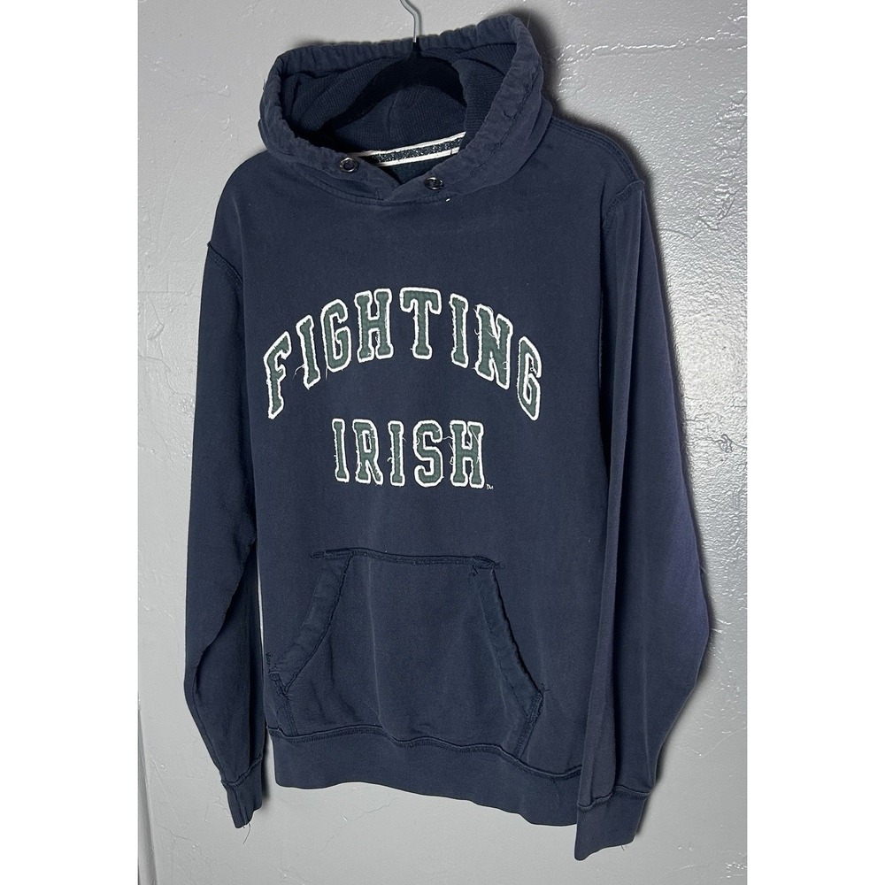 Men's LEAGUE Collegiate Wear‎ Fighting Irish Navy Hoodie Raised Letters Size L